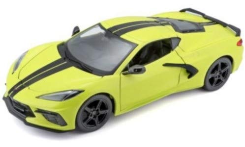 Maisto MAI31527YELLOW Compatible con Chevrolet Corvette C8 Stingray Z51, Amarillo/Negro, 2020, 1:24, Modelo Listo