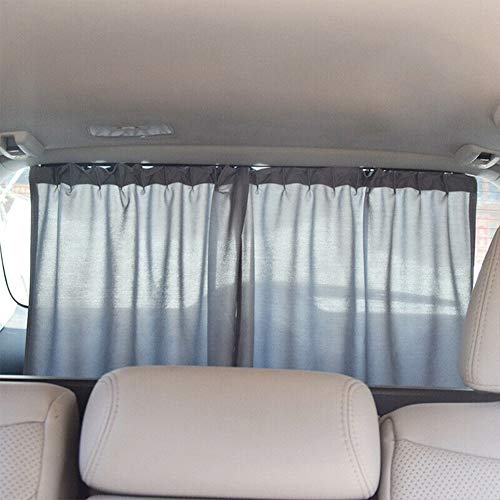 MASO Parasol para ventana de coche, cortina para parabrisas trasero, protección solar para bebé, protección contra los rayos UV, 50 x 55 cm, tela gris