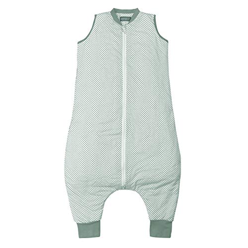 molis&co. Saco de Dormir con pies. 1.0 TOG. 2 años. Ideal para Primavera y otoño. Vichy Green. 100% algodón orgánico (Gots).