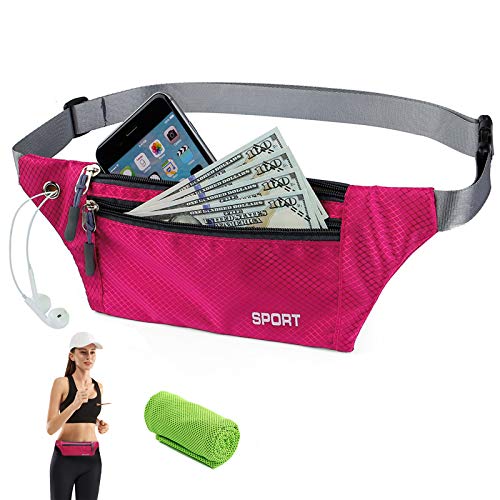 MOLIWEN Riñoneras Mujer y Hombre, Riñonera Deportiva, Riñonera Cinturón Running, Cinturon Belt para Móvil Phone Fitness Viaje o Deportes al Aire Libre Ejercicio, Ciclismo, Correr, Yoga, Senderismo