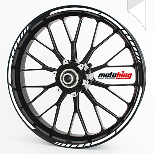 Motoking Adhesivos para Borde de llanta blanko - Juego Completo de 10" a 14" / Color Opcionales