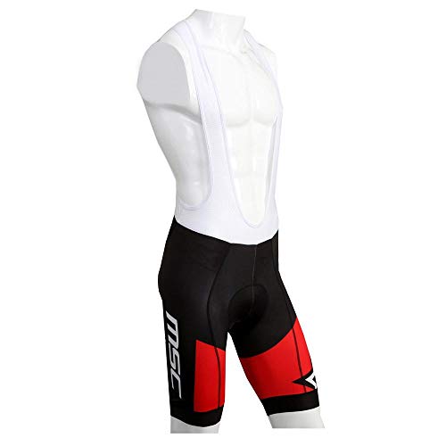 MSC Bikes CPRORACERD Culotte Corto, Hombre, Negro y Rojo, L