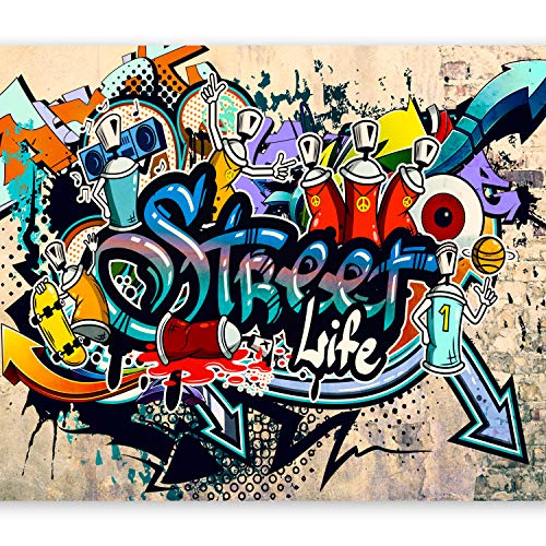 murando Fotomurales 200x140 cm XXL Papel pintado tejido no tejido Decoración de Pared decorativos Murales moderna Diseno Fotográfico Graffiti i-a-0108-a-b