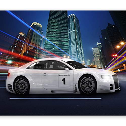 murando Fotomurales 400x280 cm XXL Papel pintado tejido no tejido Decoración de Pared decorativos Murales moderna de Diseno Fotográfico coche Ciudad noche i-A-0098-a-a