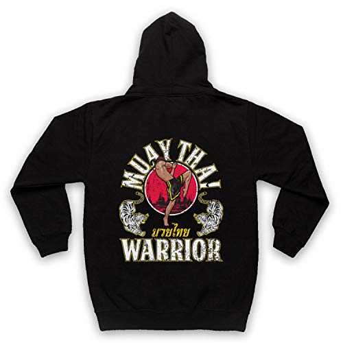 My Icon Art & Clothing Muay Thai Warrior Martial Arts Expert Adultos Sudadera con Capucha con Cremallera, Negro, Medium