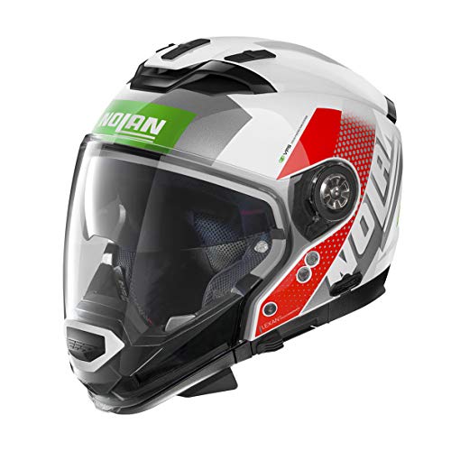 Nolan - Casco N70-2 GT Celeste N-Com Metal Blanco L