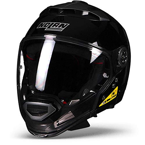 Nolan N44 EVO Classic Modular Casco Moto Lexan N- Com – Brillante Negro tamaño m