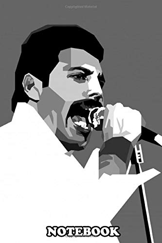 Notebook: Geometric Portrait Of Freddie Mercury In Monochrome Col , Journal for Writing, College Ruled Size 6" x 9", 110 Pages