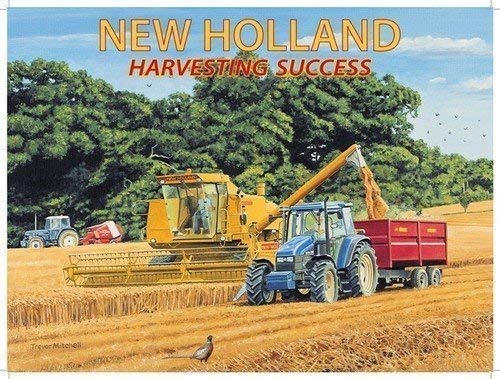 Nuevo Holland Moderno tractor y cosechadora cosechadora Cosecha cultivo con tractores, maíz, cebada etc Heno Para casa, granja, pub o barra Metal/Cartel De Acero Para Pared - 30 x 40 cm