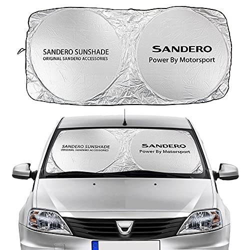 Parasol Coche Windshield del Coche Cubierta de la Sombra del Sol Compatible con Dacia SANDERO Stepway R4 Xplore Streetway Auto Accesorios Auto UV Reflector Visor Protector Cortina de Malla para Coche