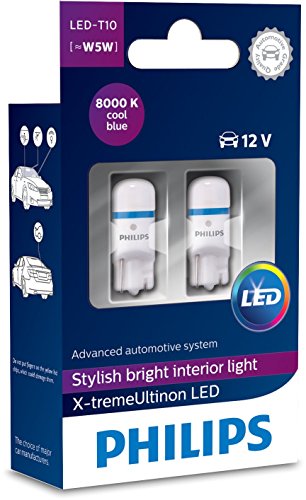 Philips 12799I80X2 X-tremeUltinon LED luz interior para coche W5W T10 8000K 12V, 2 unidades