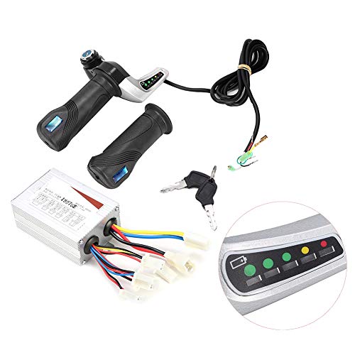 Qiilu Controlador 36V, Caja del Controlador Cepillado del Motor 36V 800W con empuñadura del Acelerador para Bicicleta eléctrica Scooter E-Bike