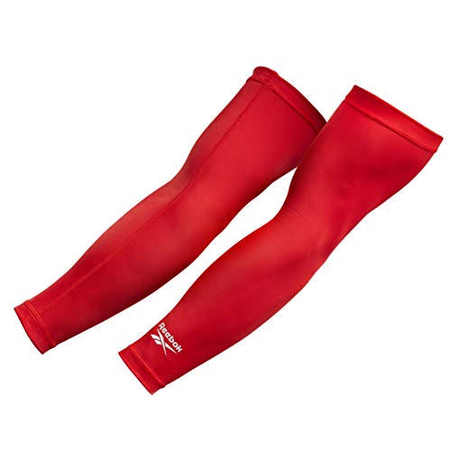 Reebok Mangas de brazo de compresión, Adultos Unisex, Rojo, S-20-25 cm