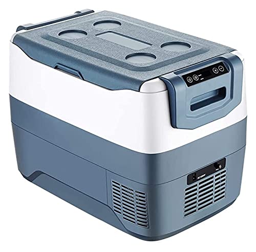 Refrigerador para acampar, refrigerador para automóvil, hogar, doble propósito, 12v24v, compresor de camión grande a bordo, pequeño, adecuado para camiones de larga distancia (Color: azul, tamaño: 30L