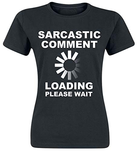 Sarcastic Comment Mujer Camiseta Negro XL, 100% algodón, Regular