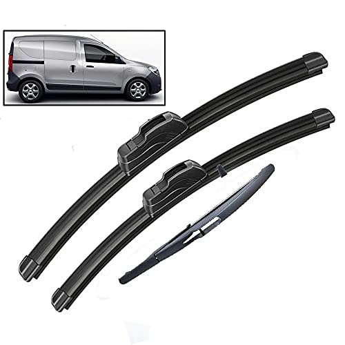 SDJKH Wiper, Windshield WaterScreen Wiper Blades Kit para Dacia Renault Dokker Front Window Window Wiper Set 2012 2013 2014 2015