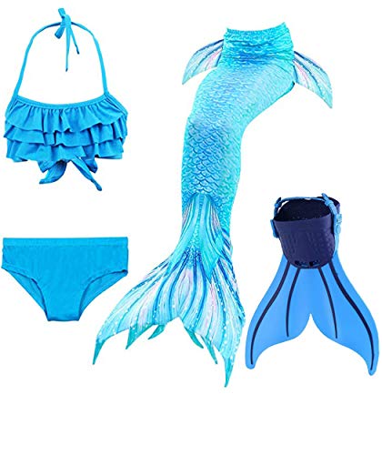 shepretty Traje de Baño de La Cola Sirena de Las Muchachas Bikini Set para Nadar Traje de Sirena,Dh06,120