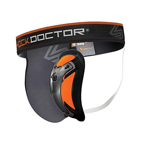 Shock Doctor Ultra Pro Coquilla Protectora con Suspensorio con Taza Carbón Flex, Hombre, Gris, S