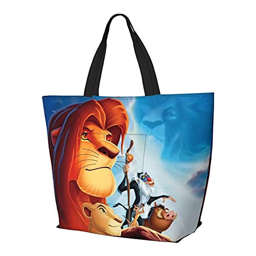 Simba Lion King - Bolso de mano con asa de hombro, estilo simplicidad, gran capacidad, bolsa de compras, gimnasio, playa, viajes, diario, unisex, plegable