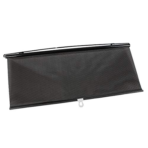 sourcing map 45cmx125cm Negro Parasol Enrollable PVC Cortinilla Retráctil Parabrisas Vehículo 3 Ventosas