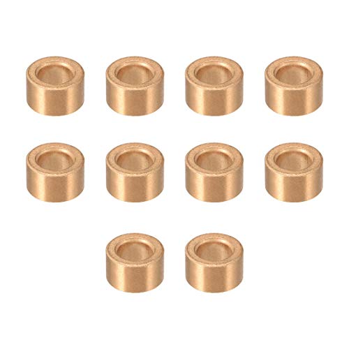 sourcing map Casquillo De Cojinete Autolubricante Bujes De Bronce Sinterizado 6 mm X 10 mm X 6 mm 10 Piezas