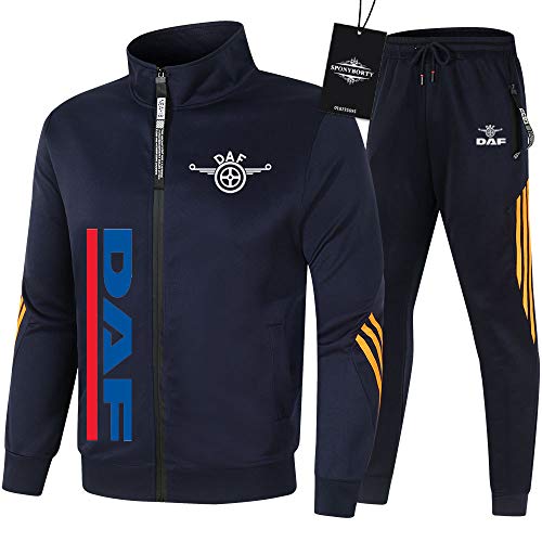 SPONYBORTY de Los Hombres Chandal Conjunto Trotar Traje D.A-F Hooded Zipper Chaqueta + Pantalones Sudadera Baloncesto Ropa Gimnasio/blue/XXXL