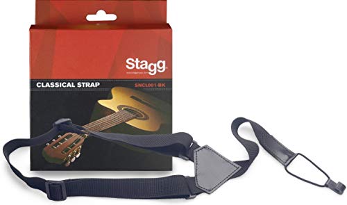 Stagg SNCL001-BK Guitarra clásica con correa de ukelele - Negro