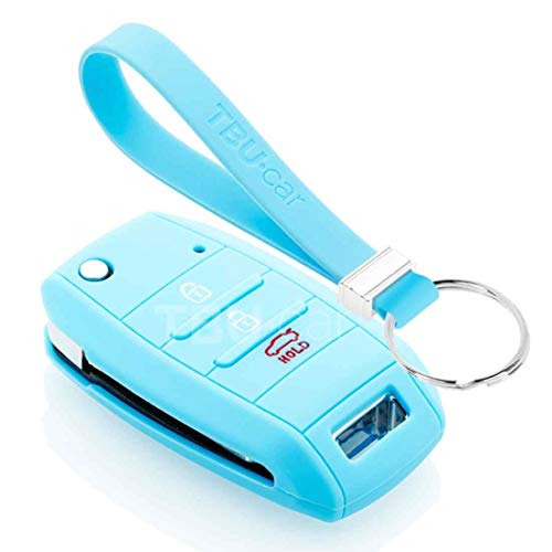 TBU car Funda Carcasa Llave Compatible con Kia - Funda de Silicona - Cover de Llave Coche - Azul Claro