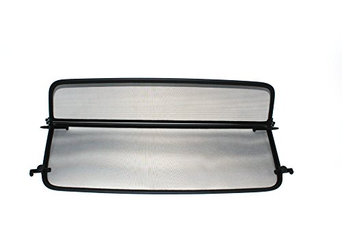 TiefTech Deflector de Viento para Ford Mustang 6 Descapotable (2014 en adelante) - Plegable - con Cierre Rápido - Negro | Deflector de Viento | Deflector de Aire | Parabrisas para descapotable