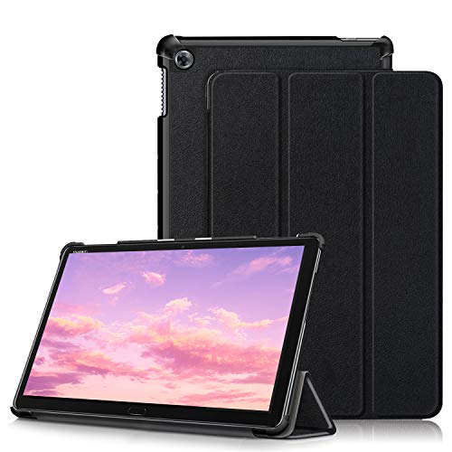 TOPCASE Funda Compatible con Huawei MediaPad M5 Lite 10 Pulgadas 2018,Ultra Delgado Carcasa con Soporte Función y Automática de Reposo/Vigilia,Negro