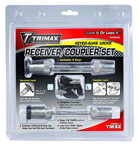 Trimax TM32 (T3) 5/8 Receiver Lock & (TC2) 2.5 Span Coupler Lock by Trimax