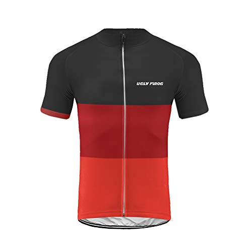 Uglyfrog 2019 Manga Corta Maillot Ciclismo Bicicleta Verano Transpirable Maillot Ciclismo Manga Corta para Hombres con Bolsillos