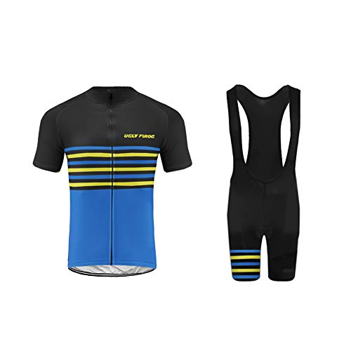 Uglyfrog 2019 Traje de Ropa Deportiva al Aire Libre Ropa Deportiva MTB Ciclismo Jersey de Manga Corta + Shorts Transpirable y de Secado rápido Primavera/Verano ESH19DT04