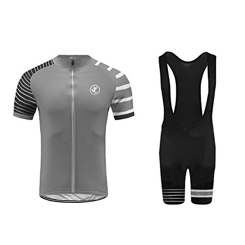 Uglyfrog Ciclismo Maillot Hombres Jersey + Pantalones Cortos Culote Mangas Cortas de Ciclismo Conjunto de Ropa Maillot Transpirable para Deportes al Aire Libre Ciclo Bicicleta DXMX05F