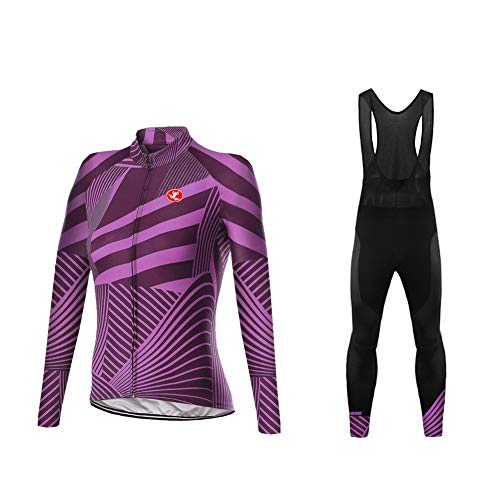 Uglyfrog Invierno Thermo Fleece Ciclismo Ropa Maillot Mujer Jersey+Pantalones Largos Culote de Ciclismo Conjunto Entretiempo para Deportes al Aire Lib