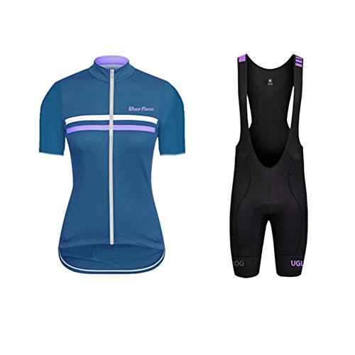 Uglyfrog Sets Ropa de Ciclismo, Maillot de Manga Corta y Culotte Corto para Mujer, Conjunto Ropa para Bicicleta Transpirable DTWX02