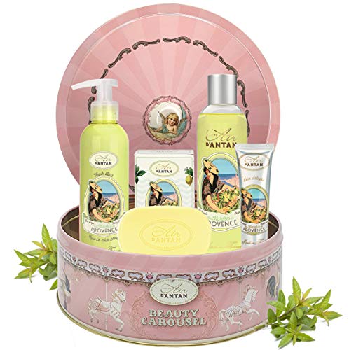 Un Air d’Antan® Caja Belleza Provence Mujer, 1 Jabon 100g, 1 Gel Ducha 250ml,1 Crema Corporal 200ml,1 Crema de Manos 25ml |Perfume Verbena, Bergamota|Navidad Regalo Mujer Originales Cumpleaños