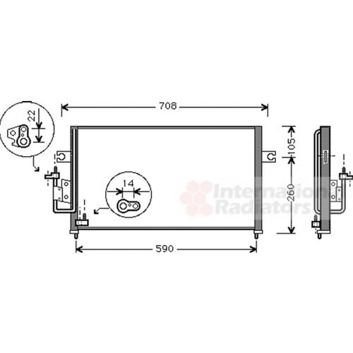 Van Wezel 82005057 condensador, aire acondicionado