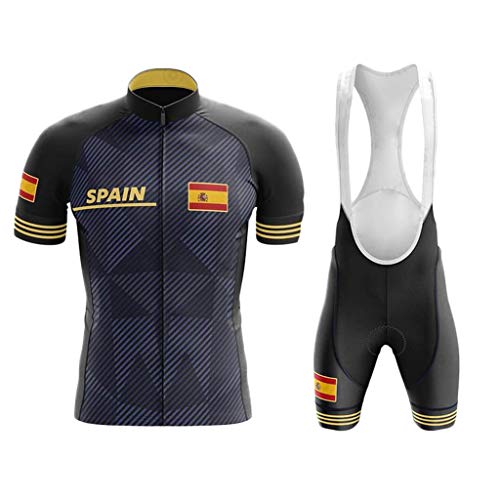 WLYX España Conjunto Ropa Traje Ciclismo Hombre para Verano, Maillot Ciclismo Hombre+Culotte Ciclismo Culote Bicicleta Pro Equipo Bicicleta Jersey (1,XXL)