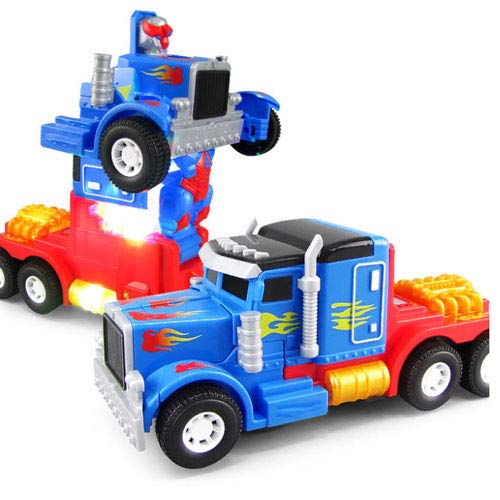 WZRYBHSD Coche De Deformación Eléctrica Infantil 360 Grados Rotativo Drift Music Light Deformation Vehículo Deformación Automática Robot Tractor Toy Truck Mejor Cumpleaños Niño