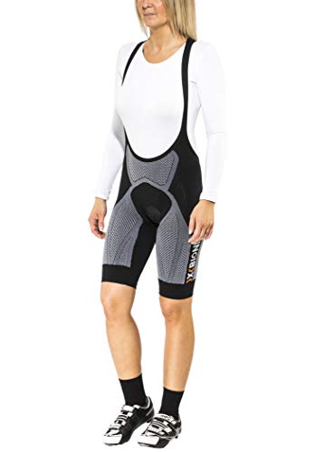 X-Bionic Bike Bib The Trick EVO Culote Corto, Mujer, Negro/Blanco, XS