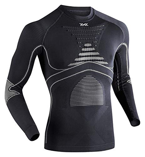 X-Bionic Energy Accumulator Origins Long Sleeve Shirt Men - Camiseta de compresión para Hombre, Hombre, EA-WT17W18M, Charcoal/Pearl Grey, FR : XL (Taille Fabricant : L/XL)