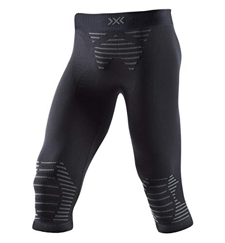 X-Bionic Invent 4.0 Pants 3/4 Men Pantalones Deportivos,Capa Base,Running Jogging Training Fitness Gym para Hombre, Hombre, Black/Charcoal, XL