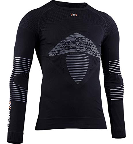 X-Bionic NG-YT06W19M Camiseta Ml C/Redondo Energizer 4.0 Hombre, Negro (Opal Black/Arctic White), L