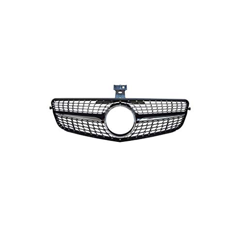 YMSHD Grille Front Diamonds, Adecuado para M-B W204 Diamonds Front Grille para Benz C Class W204 2007-2014 Grille Negro,Negro