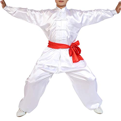 Yudesun Artes Marciales Ropa Unisex Adulto Niño Conjuntos - Tradición China Tai Chi Wushu Ropa Niños Niñas Rendimiento Traje Kung Fu Uniforme Blanco 140cm