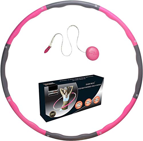 ZIGy Hula Hoop, 8 secciones desmontables para quemar grasa, fitness plegable de 1 kg (2.2lbs) de ancho de 48 a 88 cm (26.8-34.6in) regalo para jóvenes adultos y mujeres perder peso