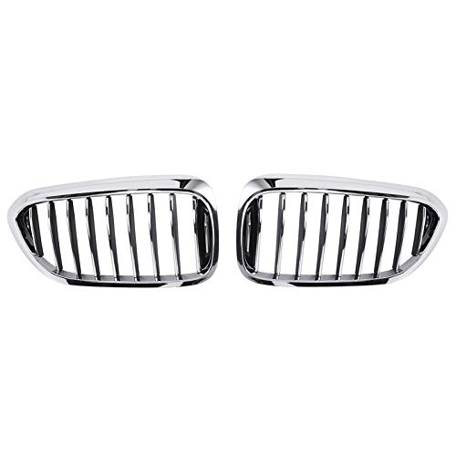 ZZMWLES Chrome Front Bumper Hood Kidney Grill Grill For-fit for b m w 5 Series G30 G31 G38 M5 2017+ (Color : Silver)