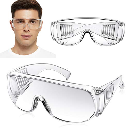 【2 pares】Gafas protectoras，Protección Antivaho y UV, Gafas Transparentes a Prueba de Polvo, Lentes Policarbonatos，para Construcción, Mejoras Para el Hogar, Soldadura, experimento de quimica.