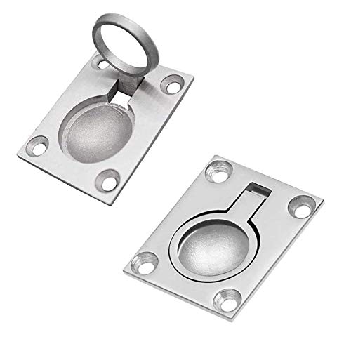 2 Pcs Tirador de anillo empotrado, Tiradores Ocultos de Acero Inoxidable, Anillo de elevación de Cubierta de Barco para Escotilla de Barco, Mango Marino para Yate Gabinete de Barco o Taquilla